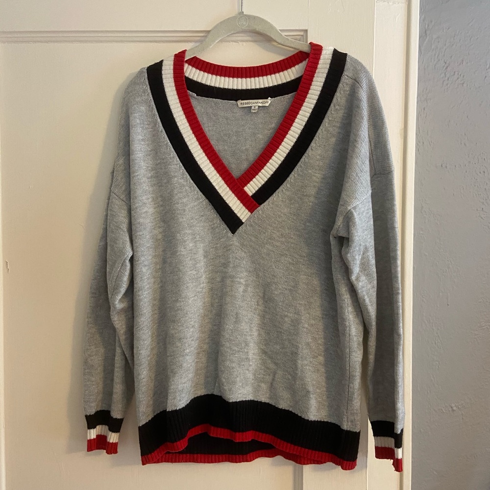 Rebecca Minkoff Jewel Grey VNeck Sweater